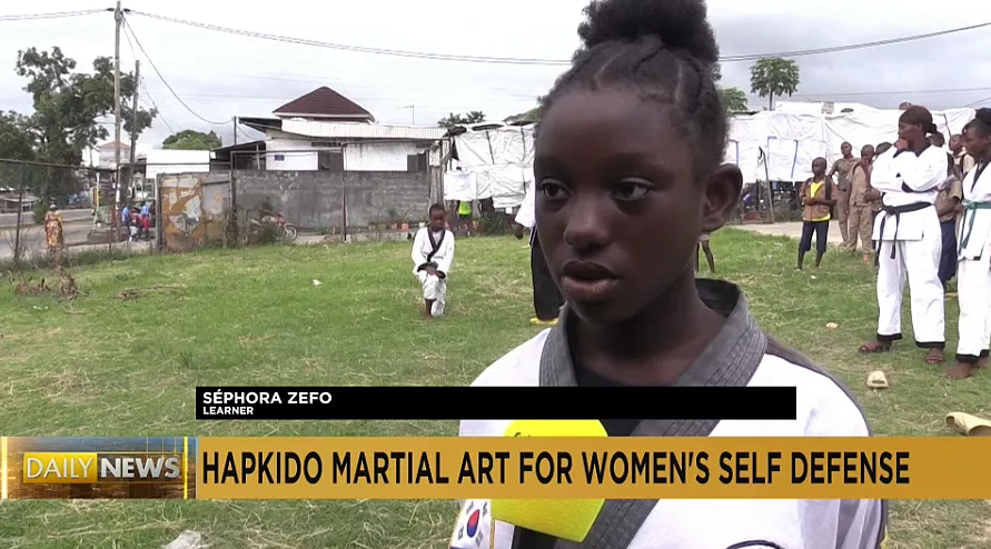 Girls in Congo learning how to defend themselves through martial art