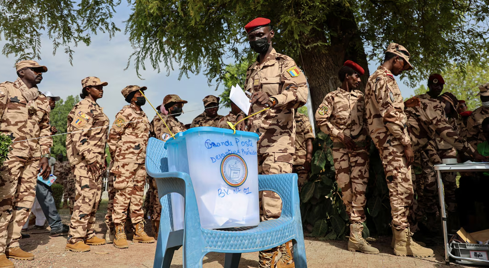 Chadian ruler Mahamat Deby Itno casts ballot in polls set to end military rule